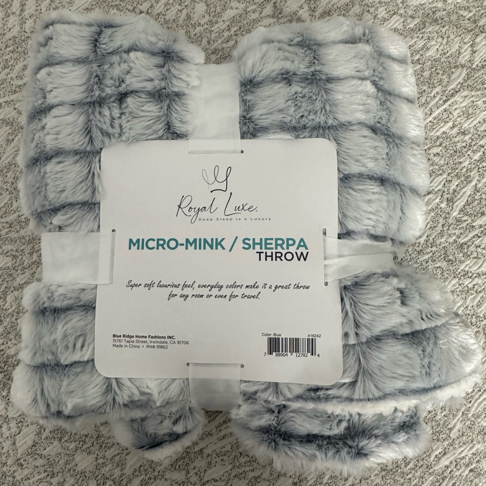 Royal Luxe Micro-Mink Sherpa Throw